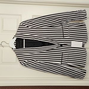 Zara XS Black and White Stripes Blazer